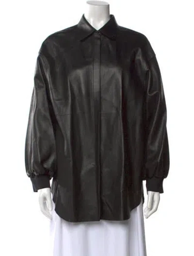 Pre-owned Alexander Mcqueen Silk Long Sleeve Top In Black
