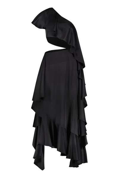 Alexander Mcqueen Silk Maxi Dress In Black