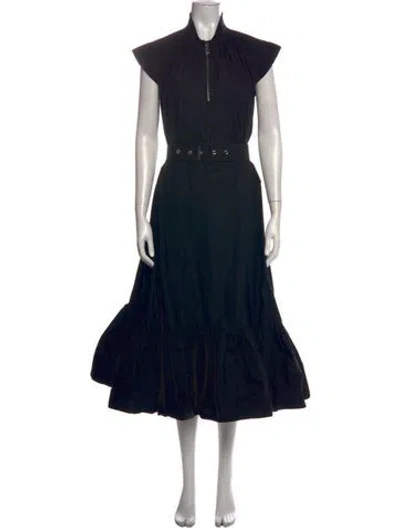Pre-owned Alexander Mcqueen Silk Midi Length Dress In Black