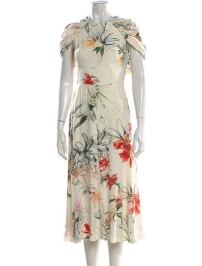 Pre-owned Alexander Mcqueen Silk Midi Length Dress In Neutral