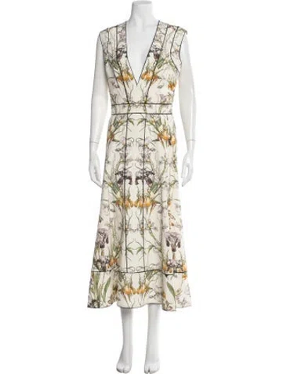 Pre-owned Alexander Mcqueen Silk Midi Length Dress In Neutral
