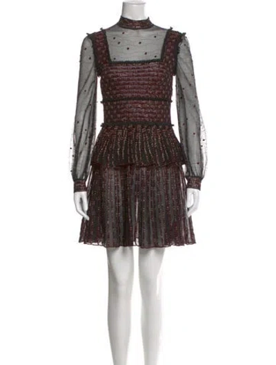 Pre-owned Alexander Mcqueen Silk Mini Dress In Black