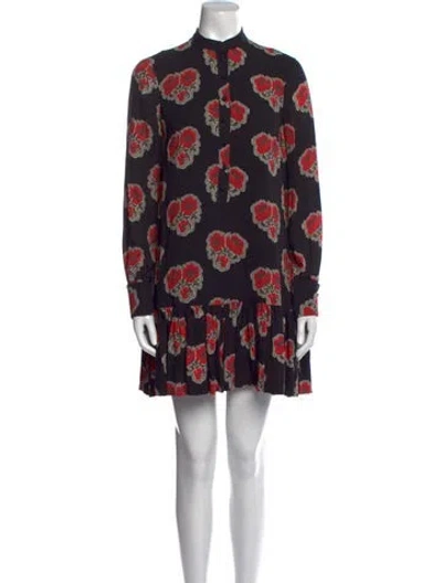Pre-owned Alexander Mcqueen Silk Mini Dress In Black