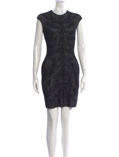 Pre-owned Alexander Mcqueen Silk Mini Dress In Black