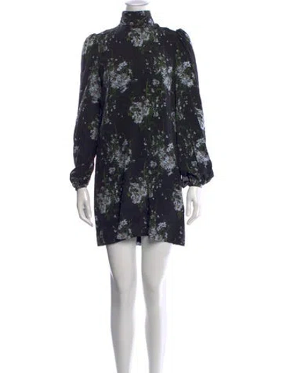 Pre-owned Alexander Mcqueen Silk Mini Dress In Black
