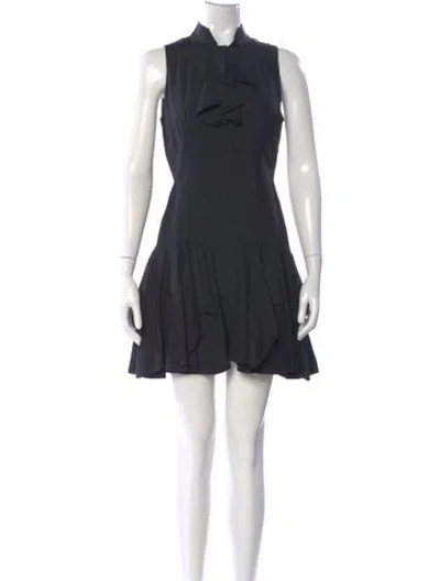 Pre-owned Alexander Mcqueen Silk Mini Dress In Blue