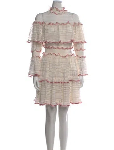 Pre-owned Alexander Mcqueen Silk Mini Dress In Neutral