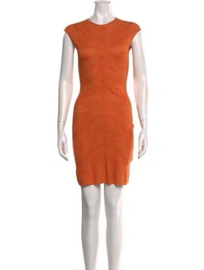 Pre-owned Alexander Mcqueen Silk Mini Dress In Orange