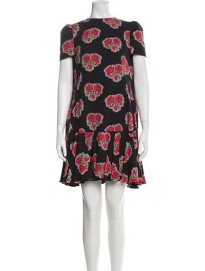 Pre-owned Alexander Mcqueen Silk Mini Dress In Red