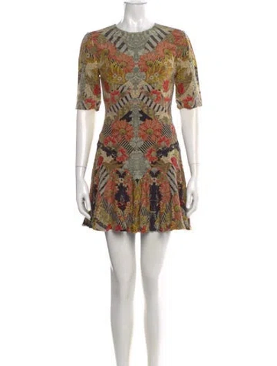 Pre-owned Alexander Mcqueen Silk Mini Dress In Yellow