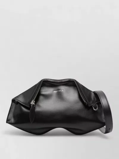 Alexander Mcqueen Silk Nylon Clutch Bag Metal Eyelets Strap