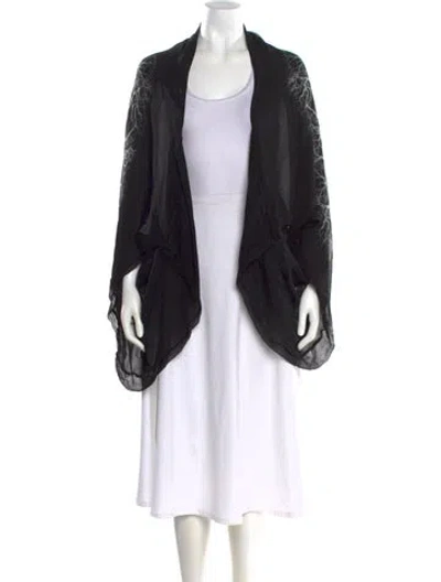 Pre-owned Alexander Mcqueen Silk Open Front Sweater In Black