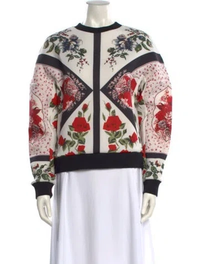 Pre-owned Alexander Mcqueen Silk Paisley Print Sweatshirt In White
