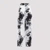 Alexander Mcqueen Floral Silk Pajama Pants In Ink