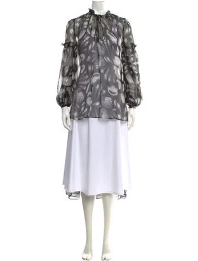 Pre-owned Alexander Mcqueen Silk Printed Blouse In Multicolor