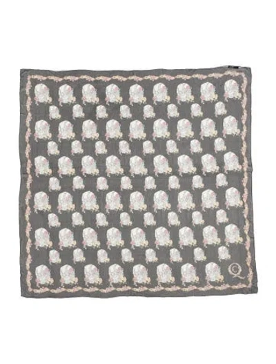 Pre-owned Alexander Mcqueen Silk Printed Scarf In Black
