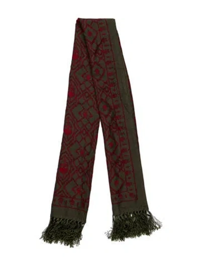 Pre-owned Alexander Mcqueen Silk Printed Scarf In Green