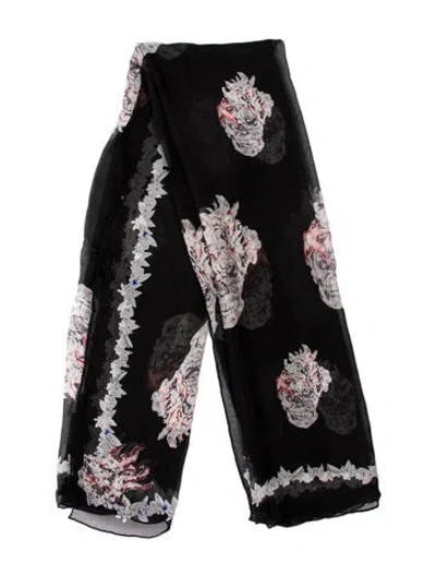 Pre-owned Alexander Mcqueen Silk Printed Scarf In Multi