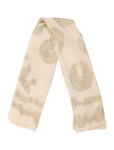Pre-owned Alexander Mcqueen Silk Printed Scarf In Neutral