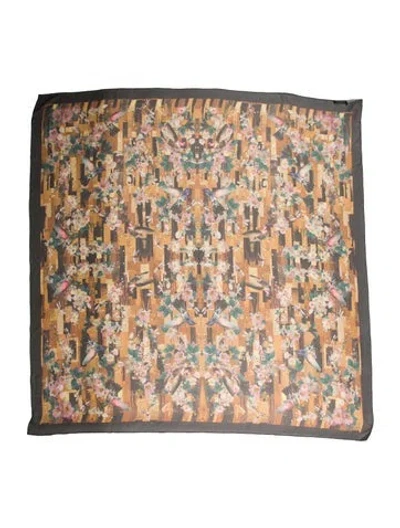 Pre-owned Alexander Mcqueen Silk Printed Scarf In Neutral