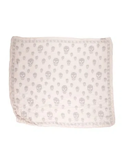 Pre-owned Alexander Mcqueen Silk Printed Scarf In Pink