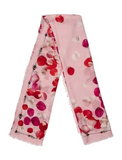 Pre-owned Alexander Mcqueen Silk Printed Scarf In Pink