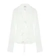 Alexander Mcqueen Silk Ruffle Blouse In White