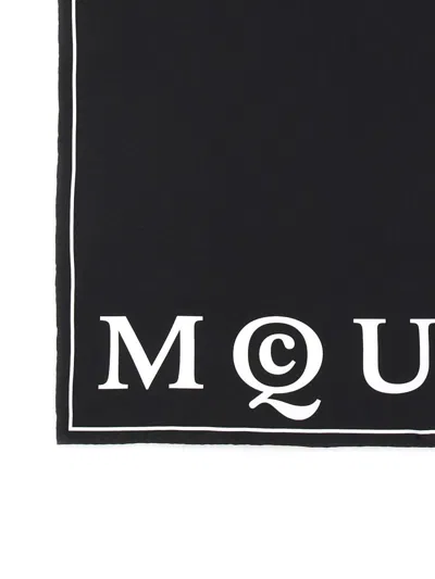 Alexander Mcqueen Silk Scarf In Black