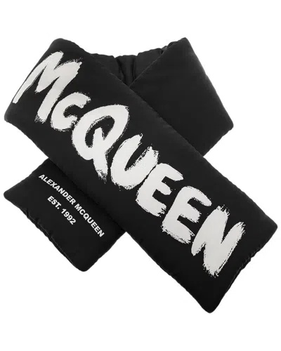 Alexander Mcqueen Silk Scarf In Black