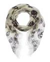 Alexander Mcqueen Silk Scarf In White