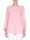 Alexander Mcqueen Pink Draped Sleeve Blouse In Pink