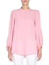 Alexander Mcqueen Pink Draped Sleeve Blouse In Pink