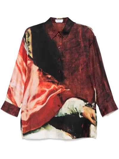 Alexander Mcqueen Hemd Aus Seide In Rot