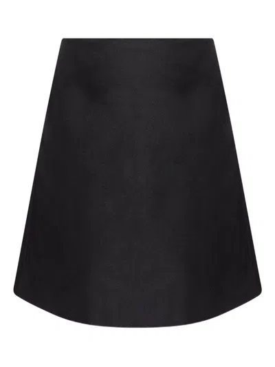 Alexander Mcqueen Silk Skirt In Black