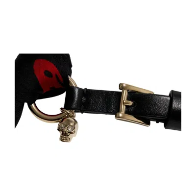 Alexander Mcqueen Silk Skull Ring Wrap Scarf In Black