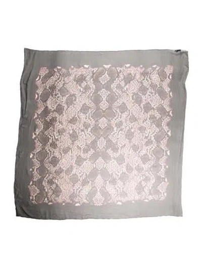 Pre-owned Alexander Mcqueen Silk Skull Scarf In Black