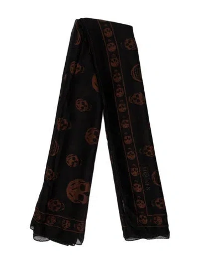 Pre-owned Alexander Mcqueen Silk Skull Scarf In Multi
