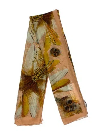 Pre-owned Alexander Mcqueen Silk Skull Scarf In Neutral