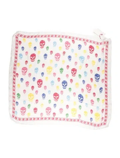 Pre-owned Alexander Mcqueen Silk Skull Scarf In Neutral