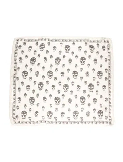 Pre-owned Alexander Mcqueen Silk Skull Scarf In Neutral