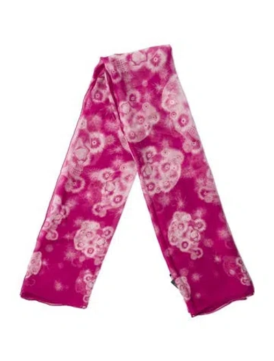 Pre-owned Alexander Mcqueen Silk Skull Scarf In Pink