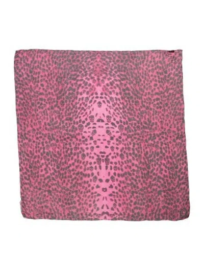Pre-owned Alexander Mcqueen Silk Skull Scarf In Pink