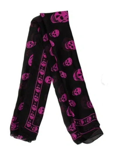 Pre-owned Alexander Mcqueen Silk Skull Scarf In Purple