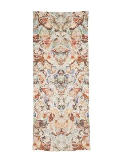 Pre-owned Alexander Mcqueen Silk Skull Scarf In Red