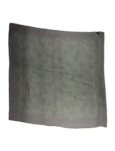 Pre-owned Alexander Mcqueen Silk Skull Scarf W/ Tags In Green