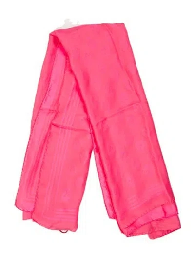 Pre-owned Alexander Mcqueen Silk Skull Scarf W/ Tags In Pink