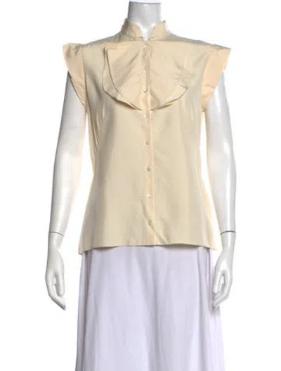 Pre-owned Alexander Mcqueen Silk Sleeveless Blouse In Neutrals