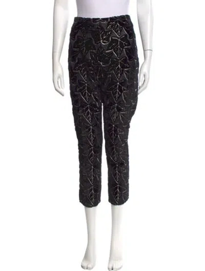 Pre-owned Alexander Mcqueen Silk Straight Leg Pants In Black