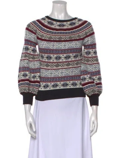 Pre-owned Alexander Mcqueen Silk Striped Sweater In White