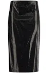 Alexander Mcqueen Silk Tarpaulin Skirt In Black